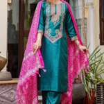Embroidered Silk Blend Kurta Set